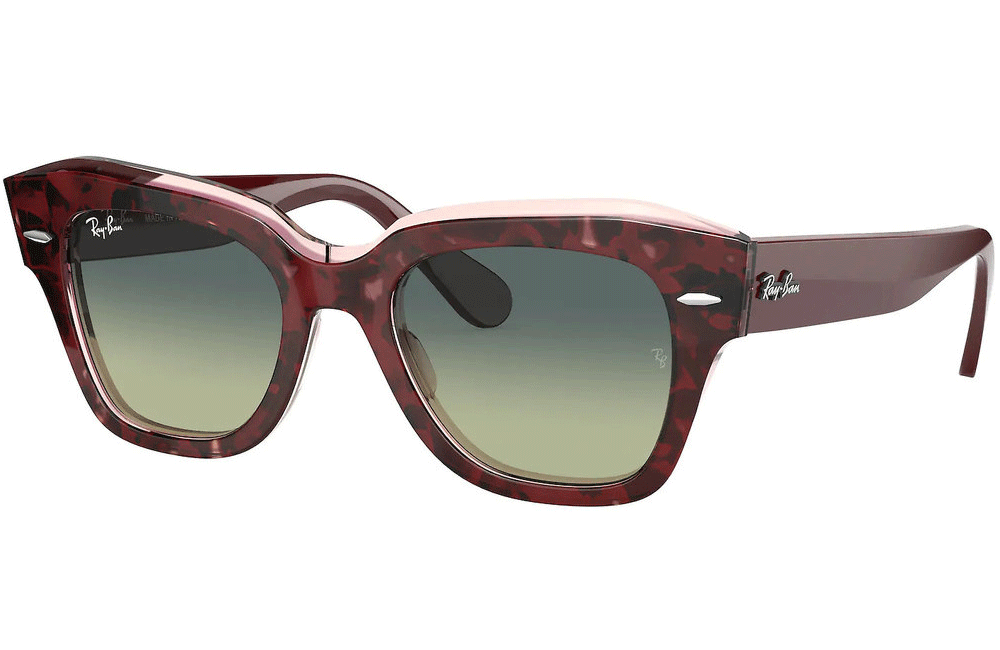 Rayban State Street in Red and a green lens