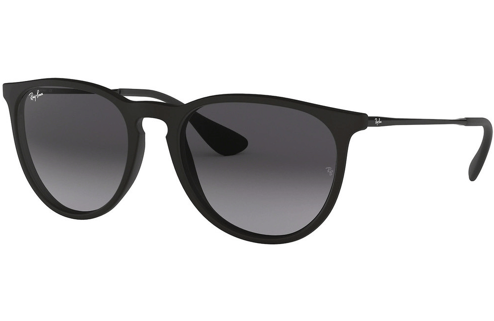 Rayban erika round black rubber mens sunglasses