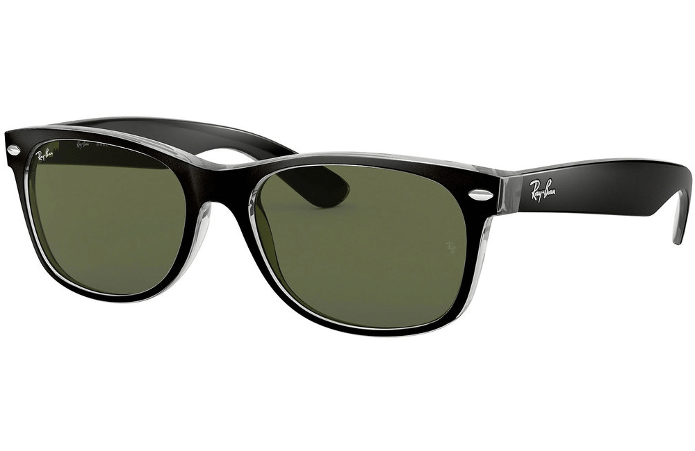 Rayban wayfarer matte black on crystal frame