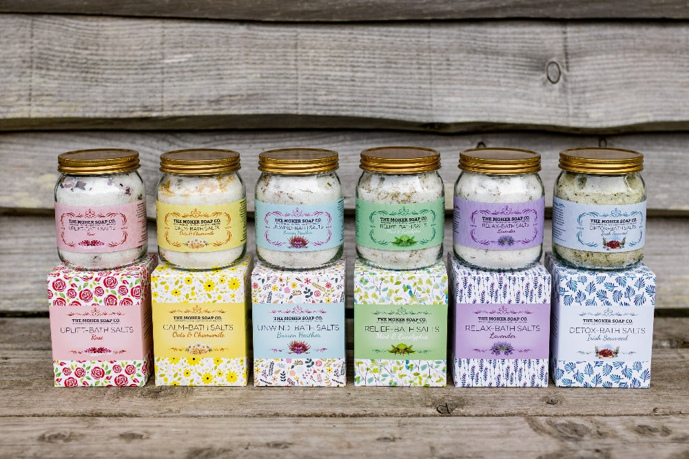 The Moher Soap Company - Bath Salts Jars 320g full range