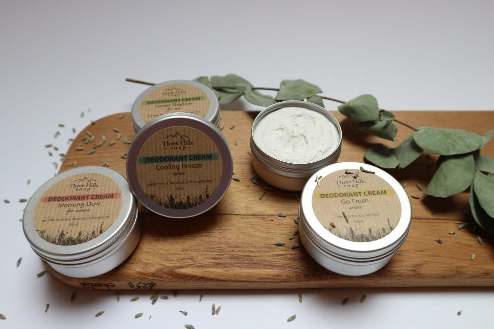 three hills soap deodorant cream all four scents