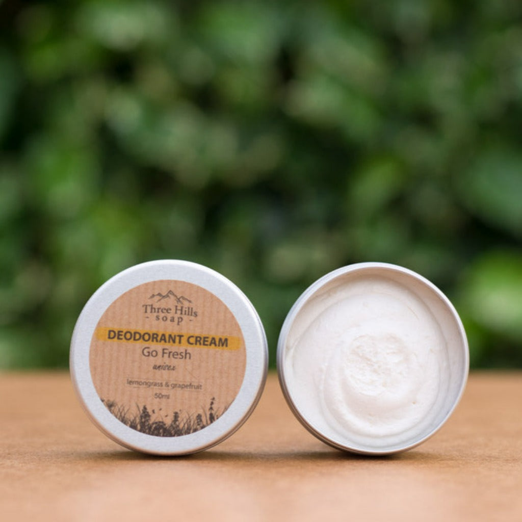 three hills soap deodorant cream go fresh unisex deodorant