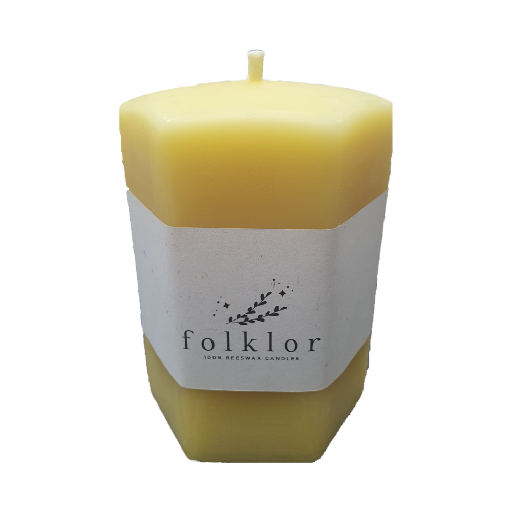 Folklor 100% Beeswax Candles - Little Hexagon