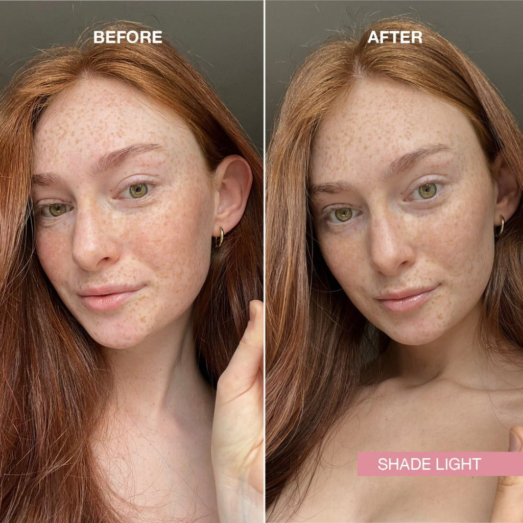 Bare By Vogue Face Tanning Serum Light medium dark 30ml bottle tan model