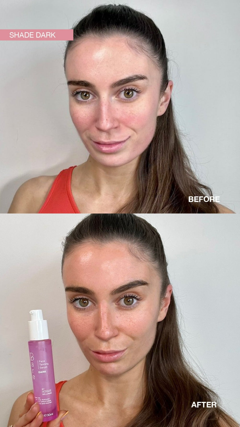 Bare By Vogue Face Tanning Serum Light medium dark 30ml bottle tan