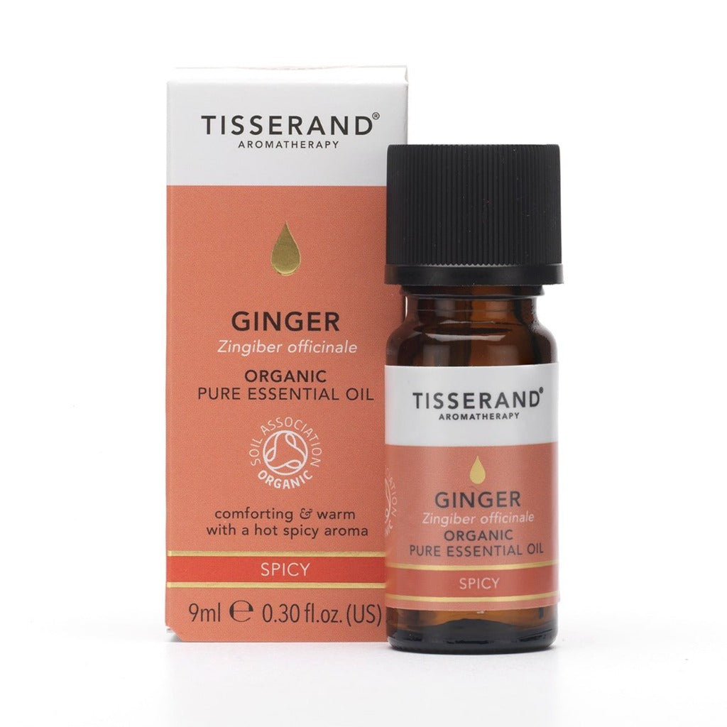 tisserand ginger organic pure essential oil 9ml bottle spicy