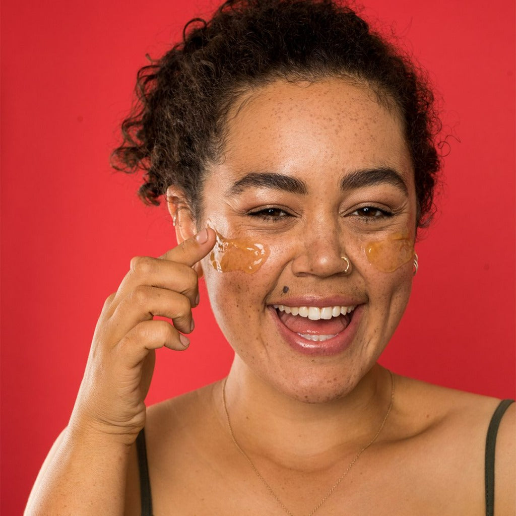 Trilogy Hydrating Jelly Mask 60ml jar on model