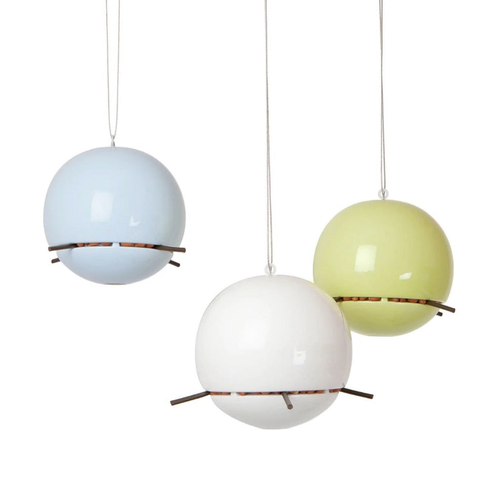 Birdball peanut bird feeder christmas gift idea blue lime and white