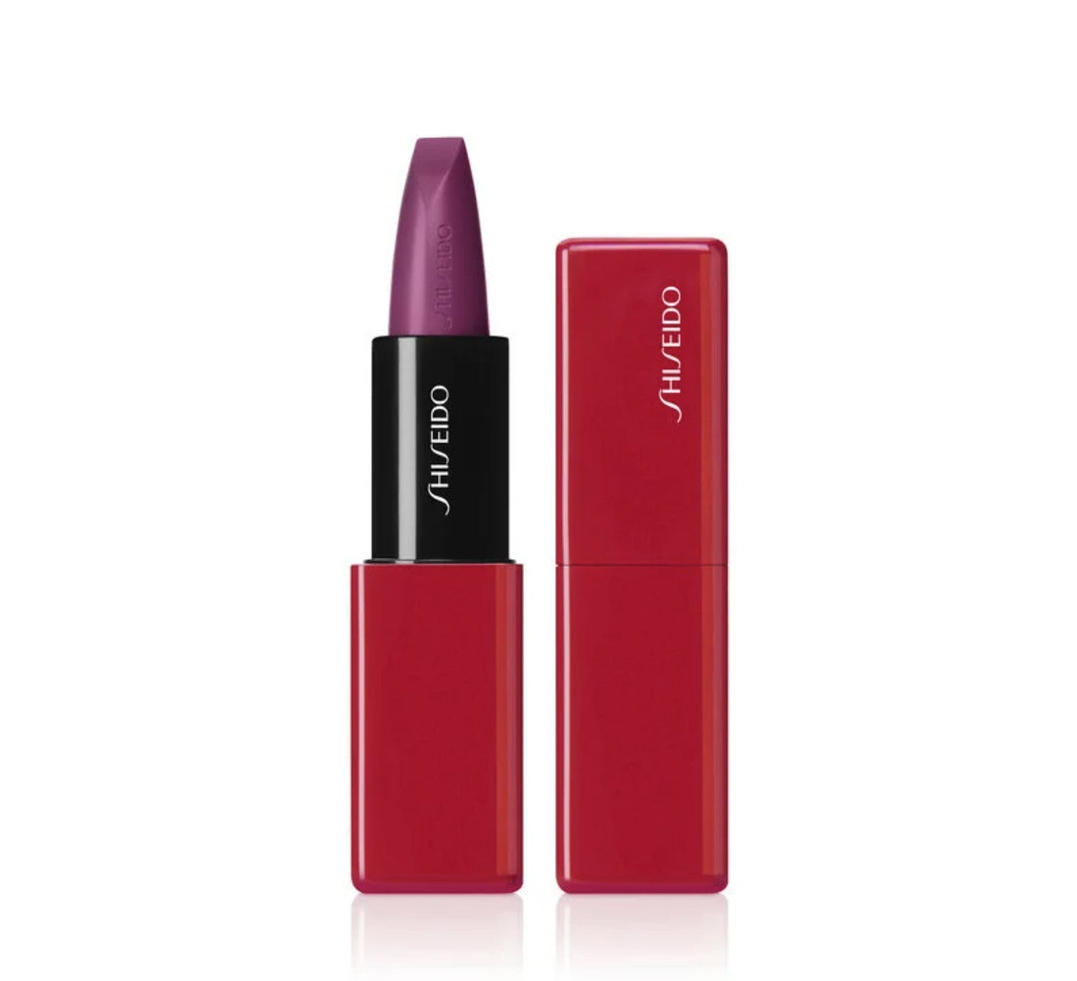 Shiseido TechnoSatin Long Lasting & Hydrating Gel Lipstick purple glitch