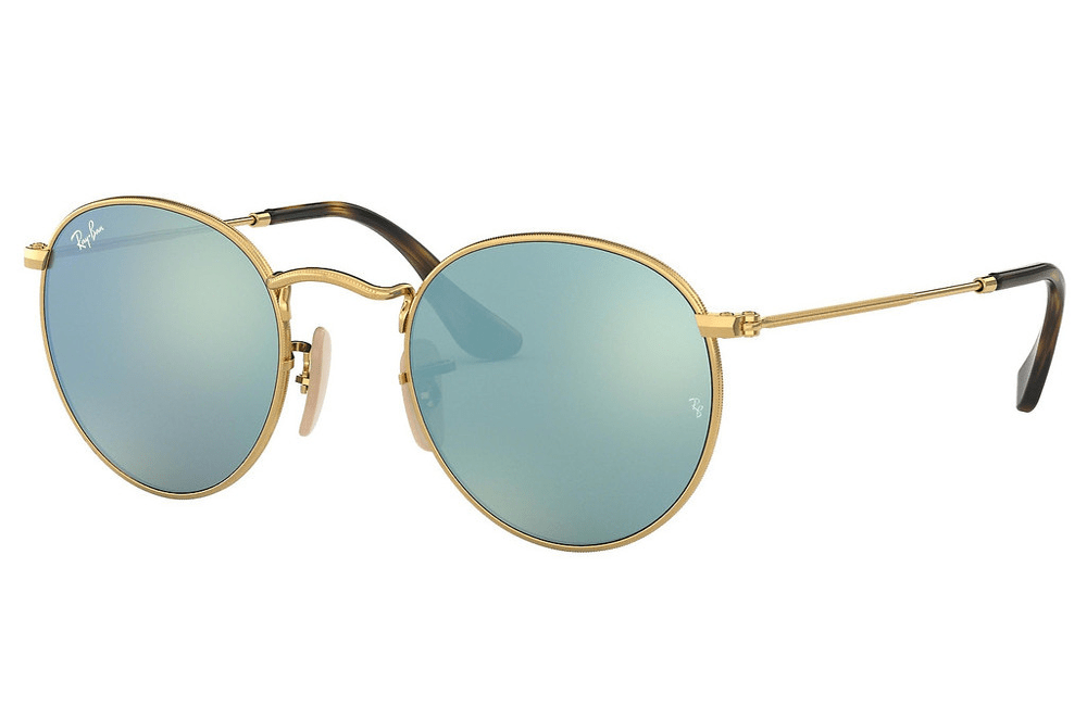 Ray-Ban sunglasses 001/30 Blue mirrored lens Ray-Ban Round Metal RB3447N Sunglasses  50mm