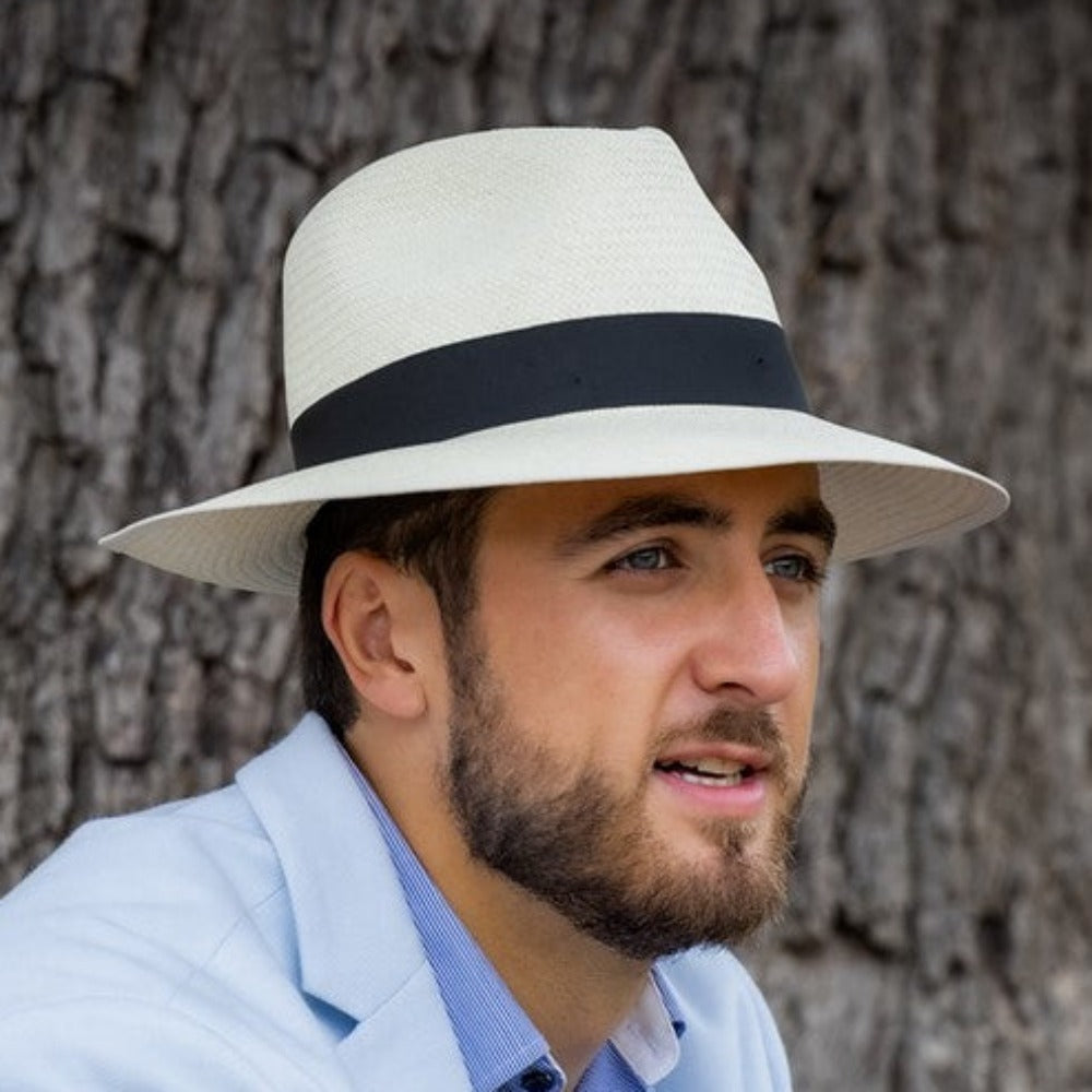 Panama Hats by Majesa - Down Brim Trilby Panama Men's Hat (Brisa Finish)
