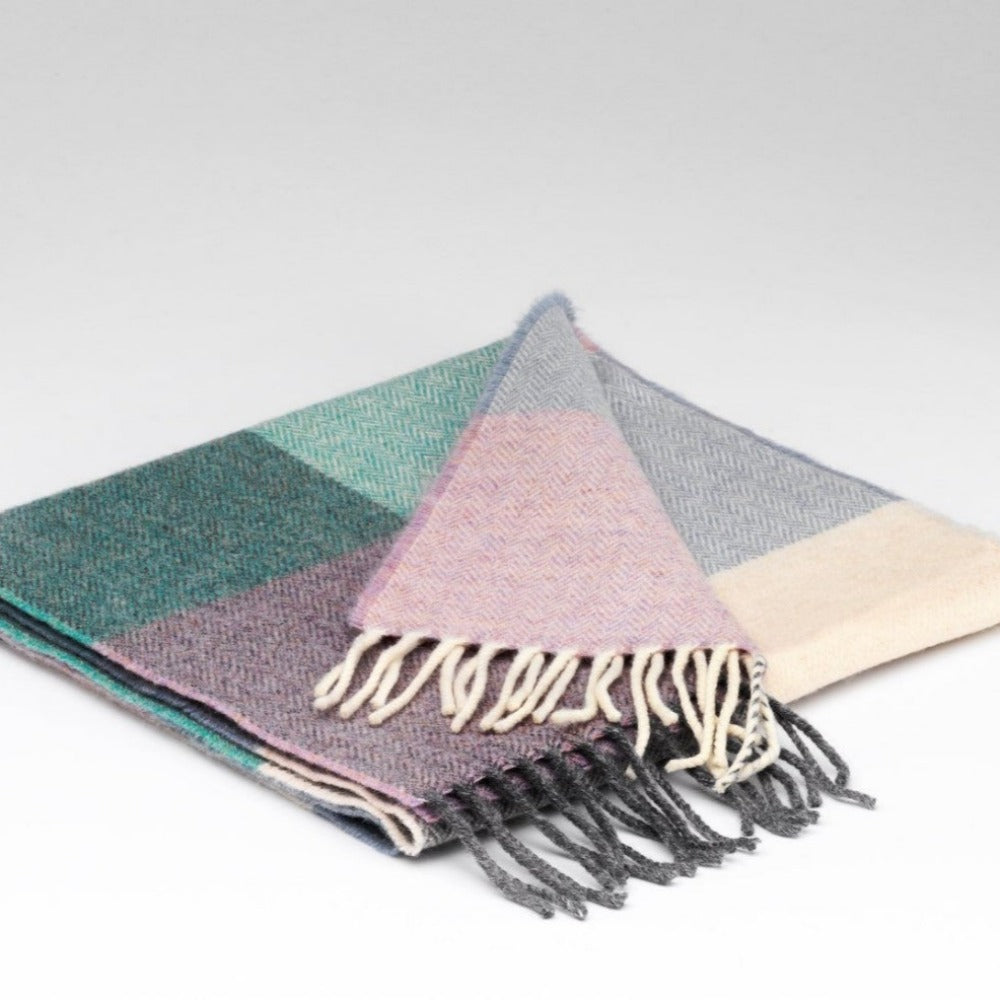 McNutt Scarf of Donegal - Spearmint & Smoke Check