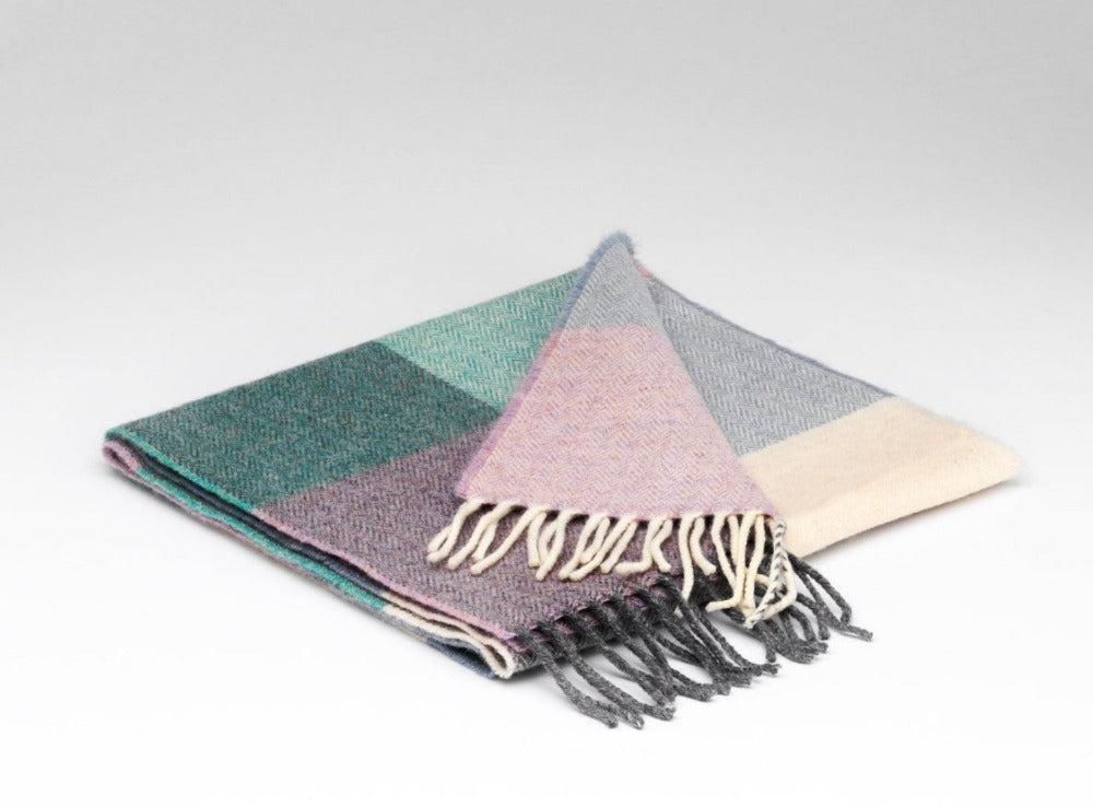 McNutt Scarf of Donegal - Spearmint & Smoke Check