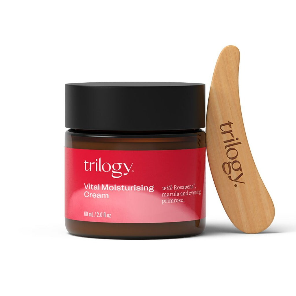 trilogy vital moisturising cream with wooden applicator