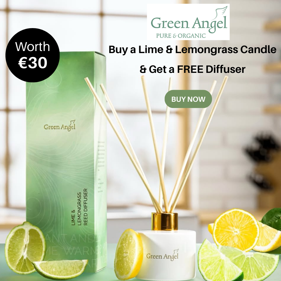 Green Angel free diffuser with lime & lemongrass candle