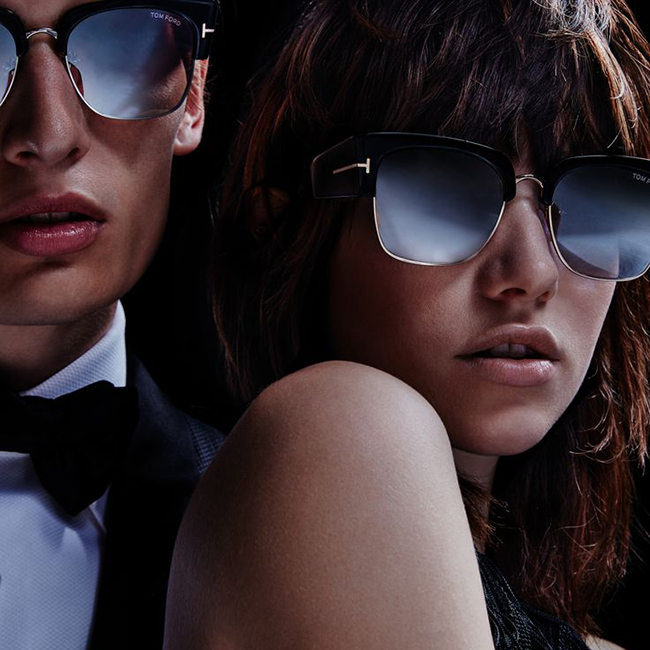 couple wearing Tom Ford sunglasses