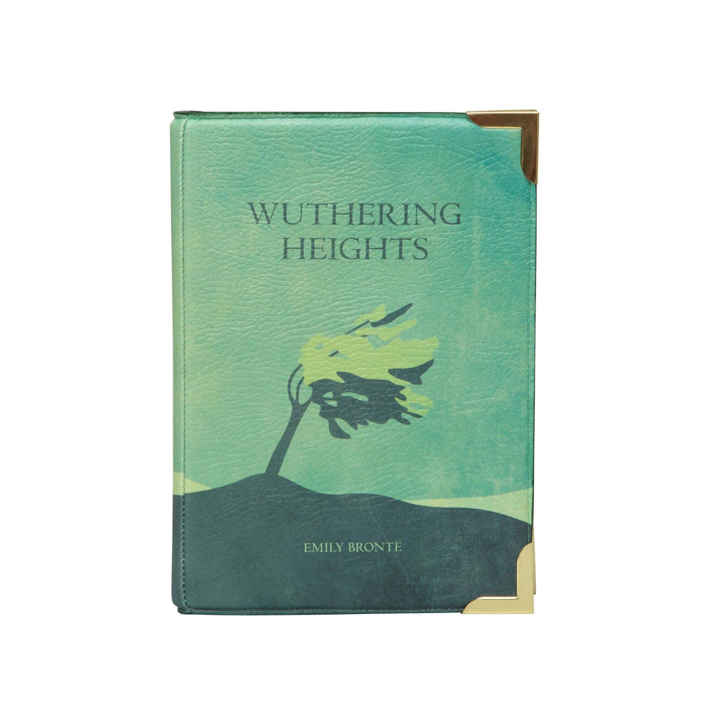 Book cover of 'Wuthering Heights' by Emily Bronte with a green and blue color scheme.