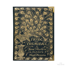 Book-shaped handbag with 'Pride and Prejudice' design on a white background