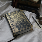 Book-shaped handbag with 'Pride and Prejudice' design on a white background