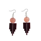 drop earrings in rose & burgundy