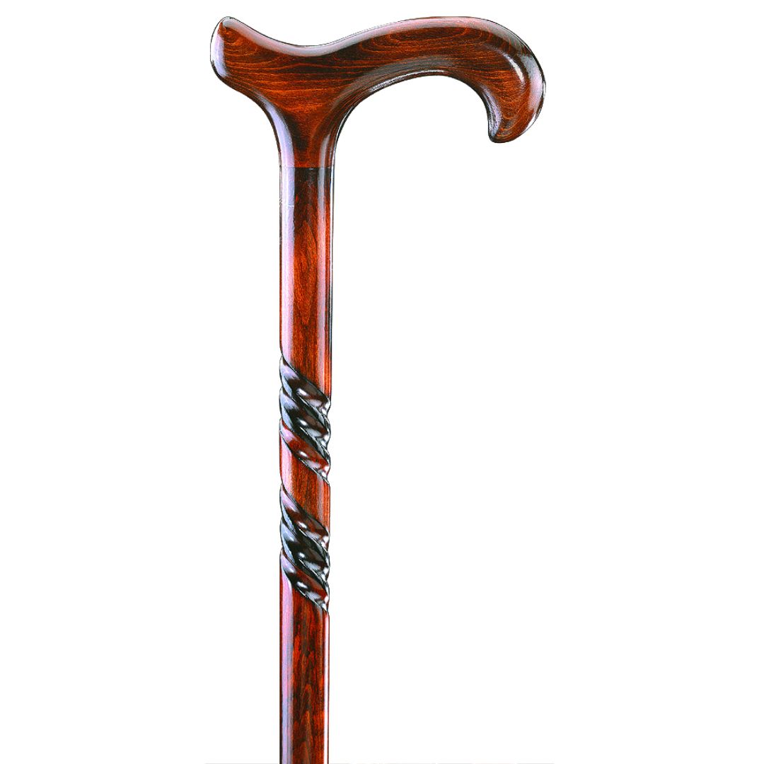 1371 Wooden walking cane on a white background