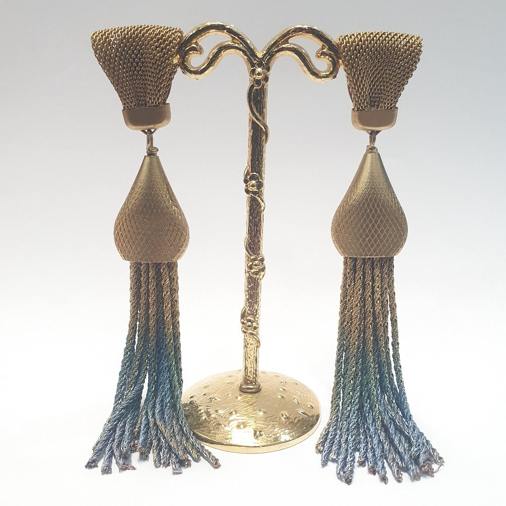 Sarah Cavender Metalworks Jewellery - Grand Tassel Earrings With Onion Dome Cap