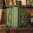 Green book-shaped bag with 'Encyclopedia of Potion Making' design on a white background