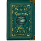 Green book-shaped bag with 'Encyclopedia of Potion Making' design on a white background