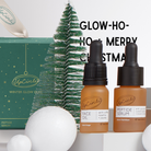UpCircle skincare products with a Christmas tree and gift box in the background