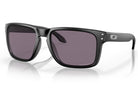 Black sunglasses with gray lenses on a white background