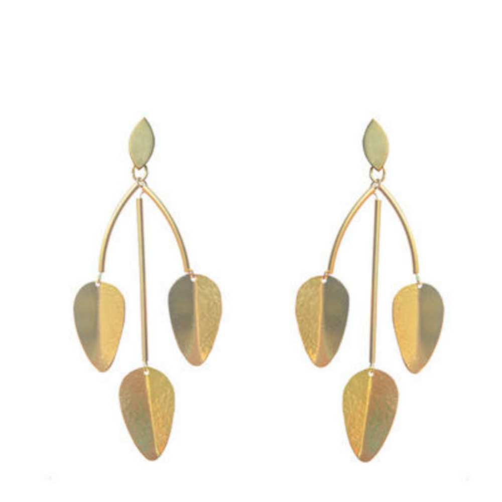 Fotini Liami Earrings - 3 Gold Drops 9E096