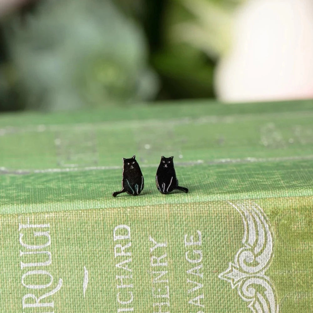 Amanda Coleman Handmade Tiny Sitting Cat Stud Earrings