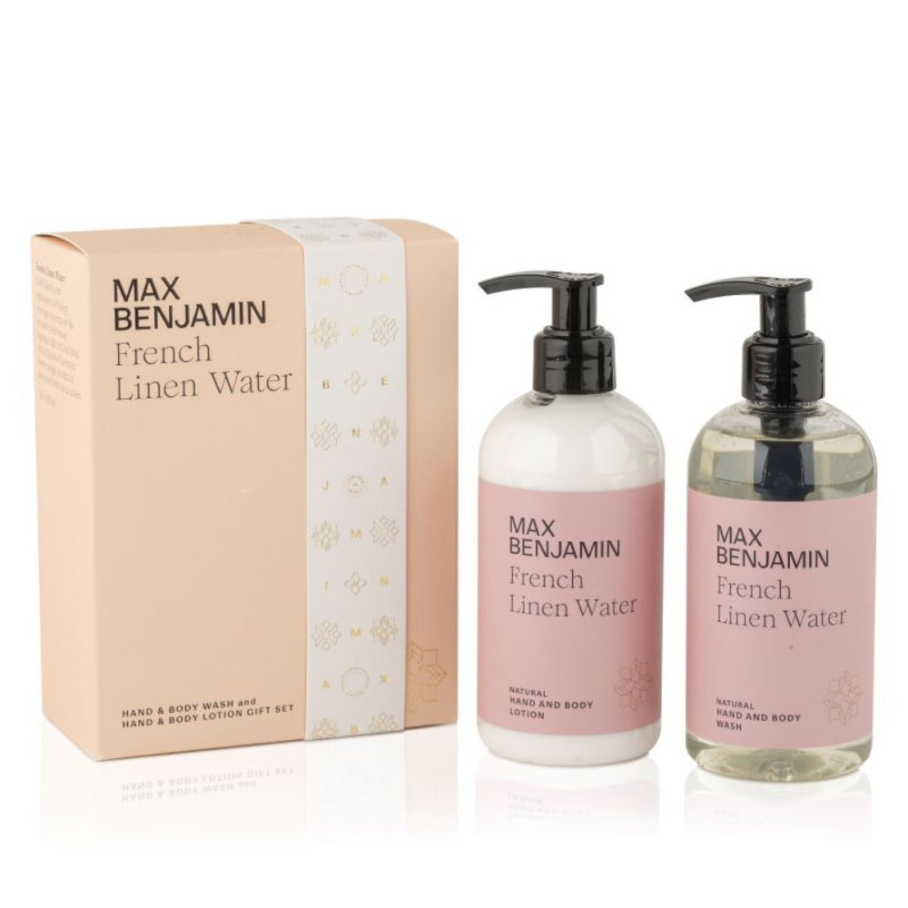 Max Benjamin French Linen Water Hand & Body Wash and Hand & Body Lotion Gift Set