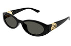 Slim narrow black and gold gucci sunglasses