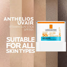 La Roche-Posay Anthelios UVAir Vitamin Sun Stick SPF50+ on a skin tone background