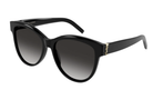 Black sunglasses with gradient lenses on a white background