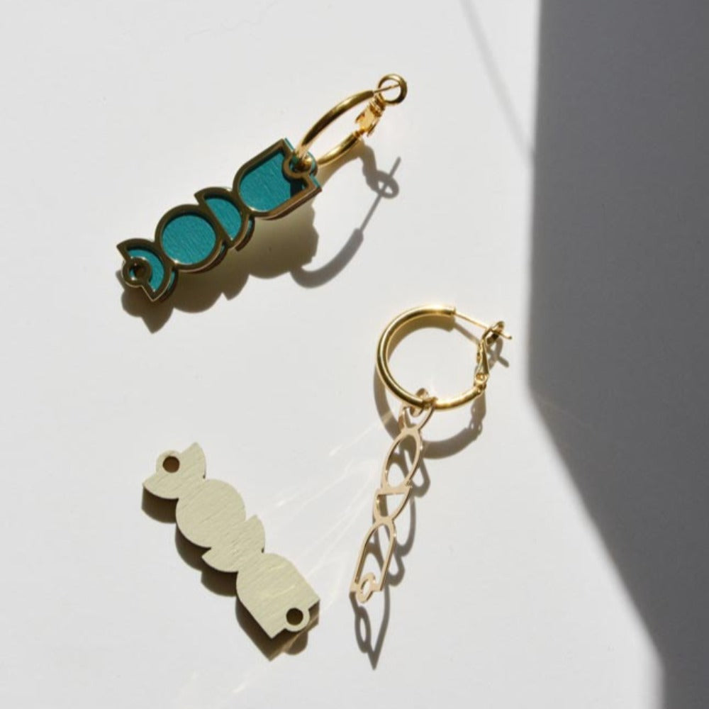 Pithy Luxury Jewellery - Mare Shapes Hoop Earrings ocean