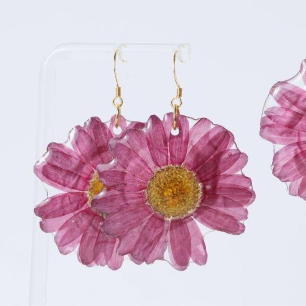 Nordic Flowers Jewellery - Large Purple Daisy Earrings