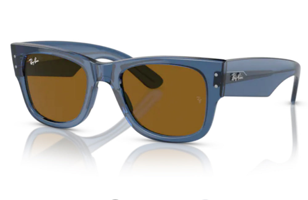 rayban mega wayfarer sunglasses in crystal blue