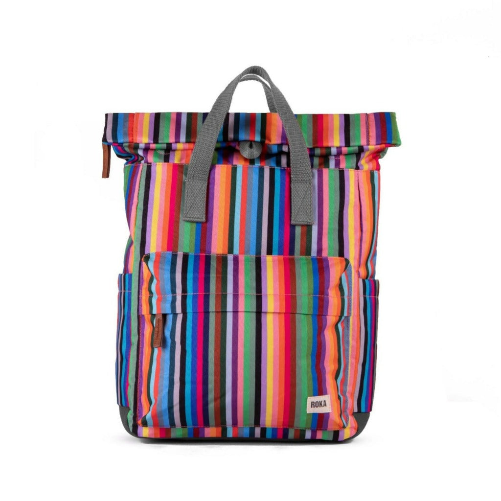 Roke London Bags multi stripe canvas material medium sized travel bag