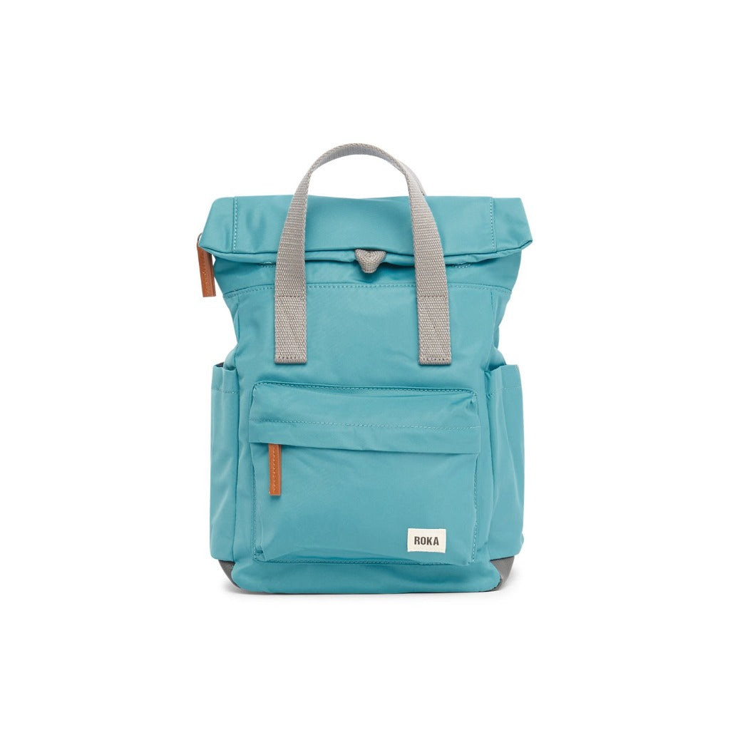 Roka London Canfield B Sustainable Backpack Blue Petrol Colour