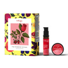 Trilogy skincare products with a colorful box featuring rosehip design on a white background