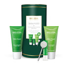 Weleda Skin Food product set including bottles and a container on a white background