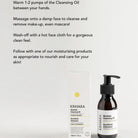 Kinvara cleansing oil bottle and packaging with usage instructions on a white background
