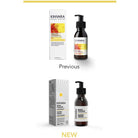 Comparison of Kinvara product packaging with new and previous designs on a white background.
