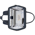 Navy blue bag with white interior on a white background