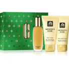 Clinique Aromatics Elixir skincare set with green box on a white background