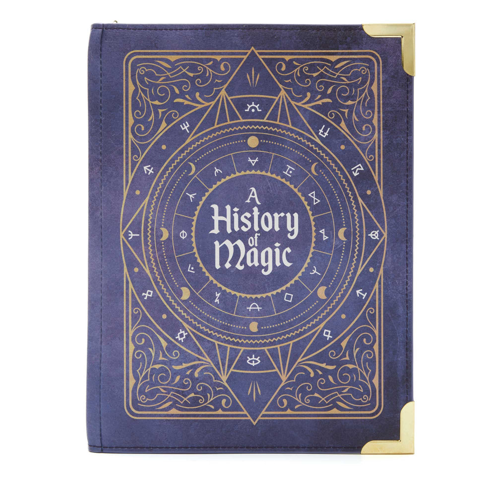 Book cover with decorative gold design and 'A History of Magic' text on a white background