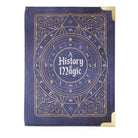 Book cover with decorative gold design and 'A History of Magic' text on a white background