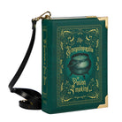 Green book-shaped bag with 'Encyclopedia of Potion Making' design on a white background